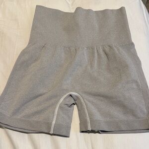 Scrunched up workout shorts